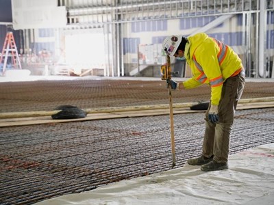 Preparing for concrete slab pour